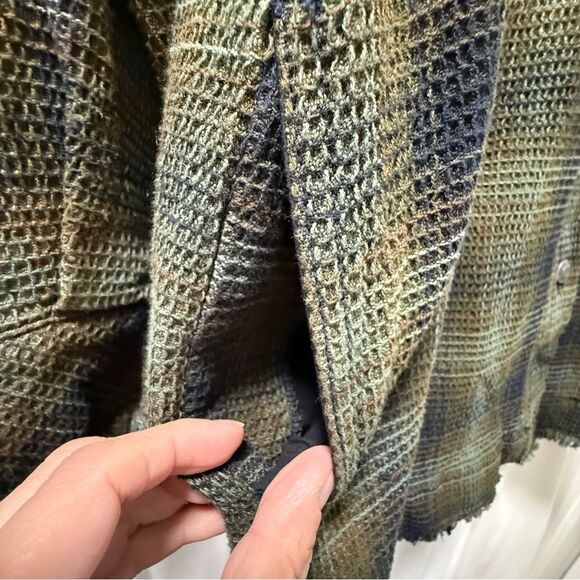 We the Free Anneli Plaid Shirt Jacket Shacket Tobacco Ombre Free People | Sz M - Picture 11 of 15